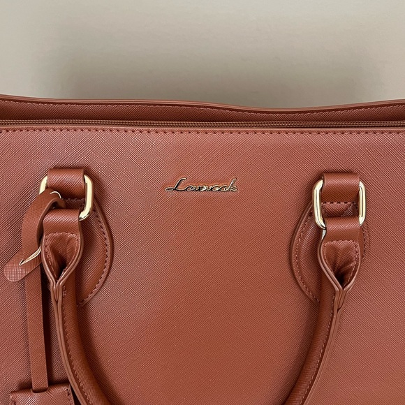 {Lovevook} Crossbody Vegan Leather Laptop Tote Bag in Brown - Picture 2 of 12